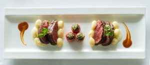 Fillet Mignon in Blue Cheese Sauce by Chef Wara Pakdeevirote at The 9th Floor, Patong — beef tenderloin with gnocchi, spinach, and baked tomato.