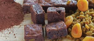 The Paresa Brownie by Chef Luca Mancini at Paresa, Kamala — dark chocolate brownie with orange jam, apricots, and raisins.
