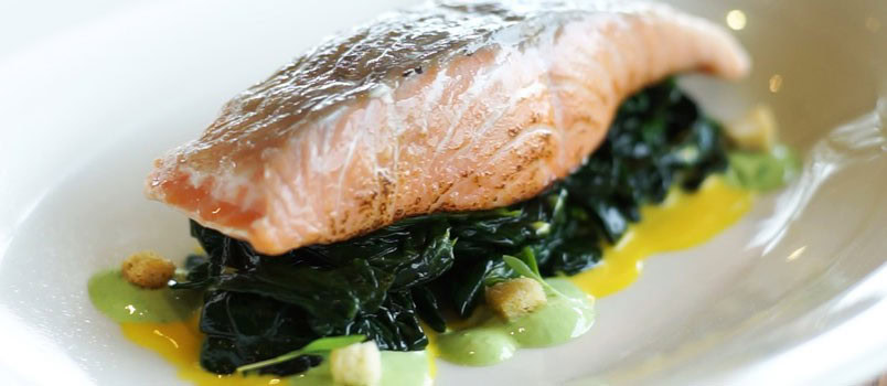 Sous vide Salmon Sherry with saffron cream and parsley aioli by Chef Jordi Valles Claverol at Paresa Dining, Kamala.
