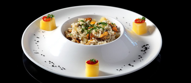 Riso, Cozze e Patate – baked Italian rice with mussels and potatoes by Chef Francesco Greco at Cape Sienna Hotel, Kamala.