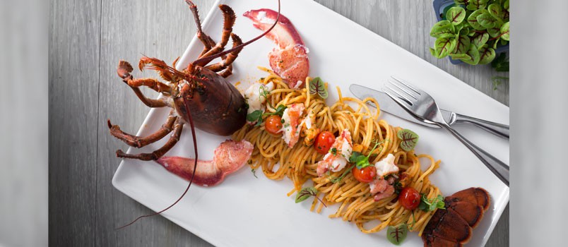 Spaghetti with Lobster in brandy-tomato sauce by Chef Jacopo Di Michele at Portofino, Le Méridien Phuket Beach Resort, Karon.
