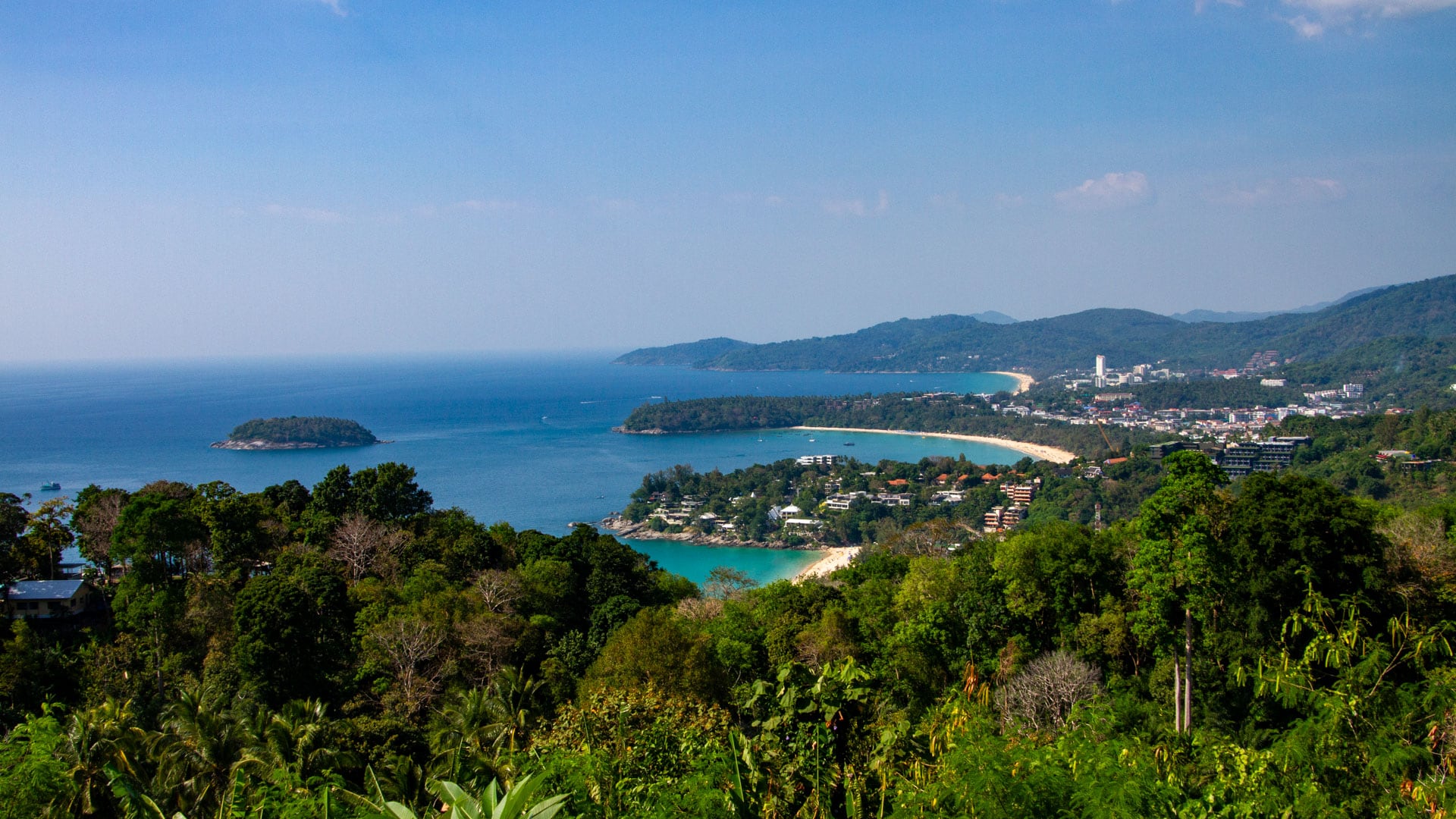 View across Kata Noi, Kata and Karon bays from Karon Viewpoint